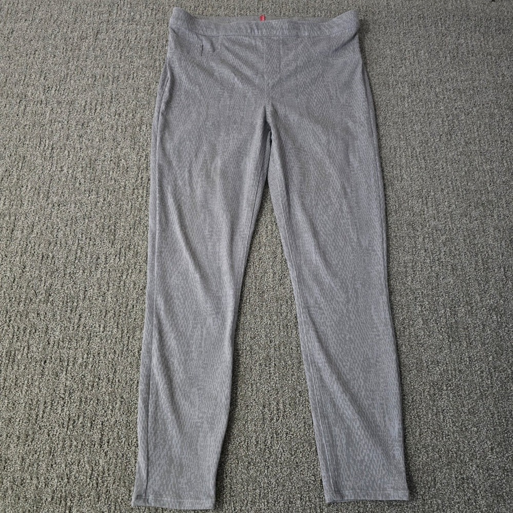 SPANX Gray Animal Print Leggings XL Shaping Slimming Pull On Stretch Pants